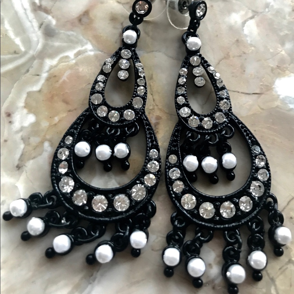 Black Chandelier Earrings